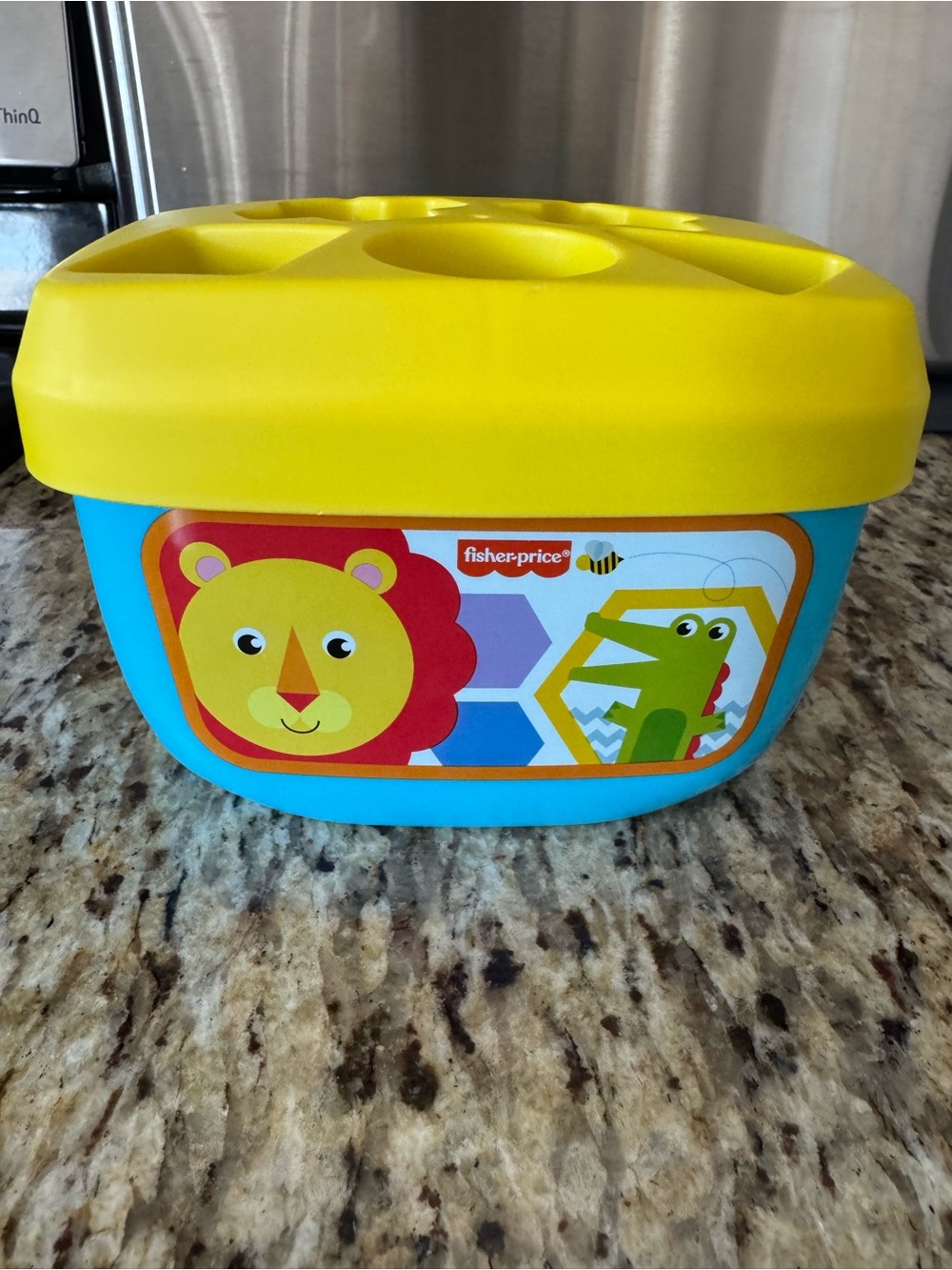 Fisher-Price Yellow and Blue Animal Shape Sorter Bin
